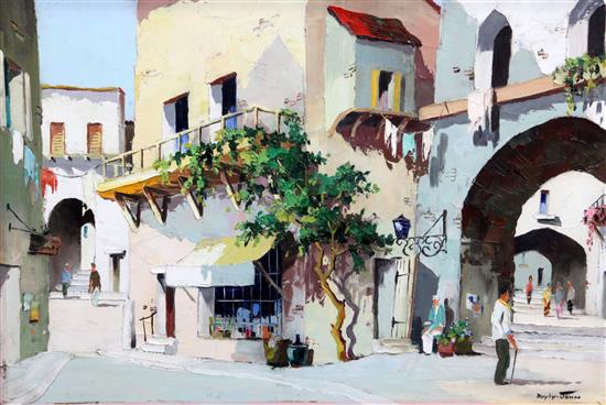 § Cecil Rochfort DOyly John (1906-1993) Street scene, South of France 18 x 26in.